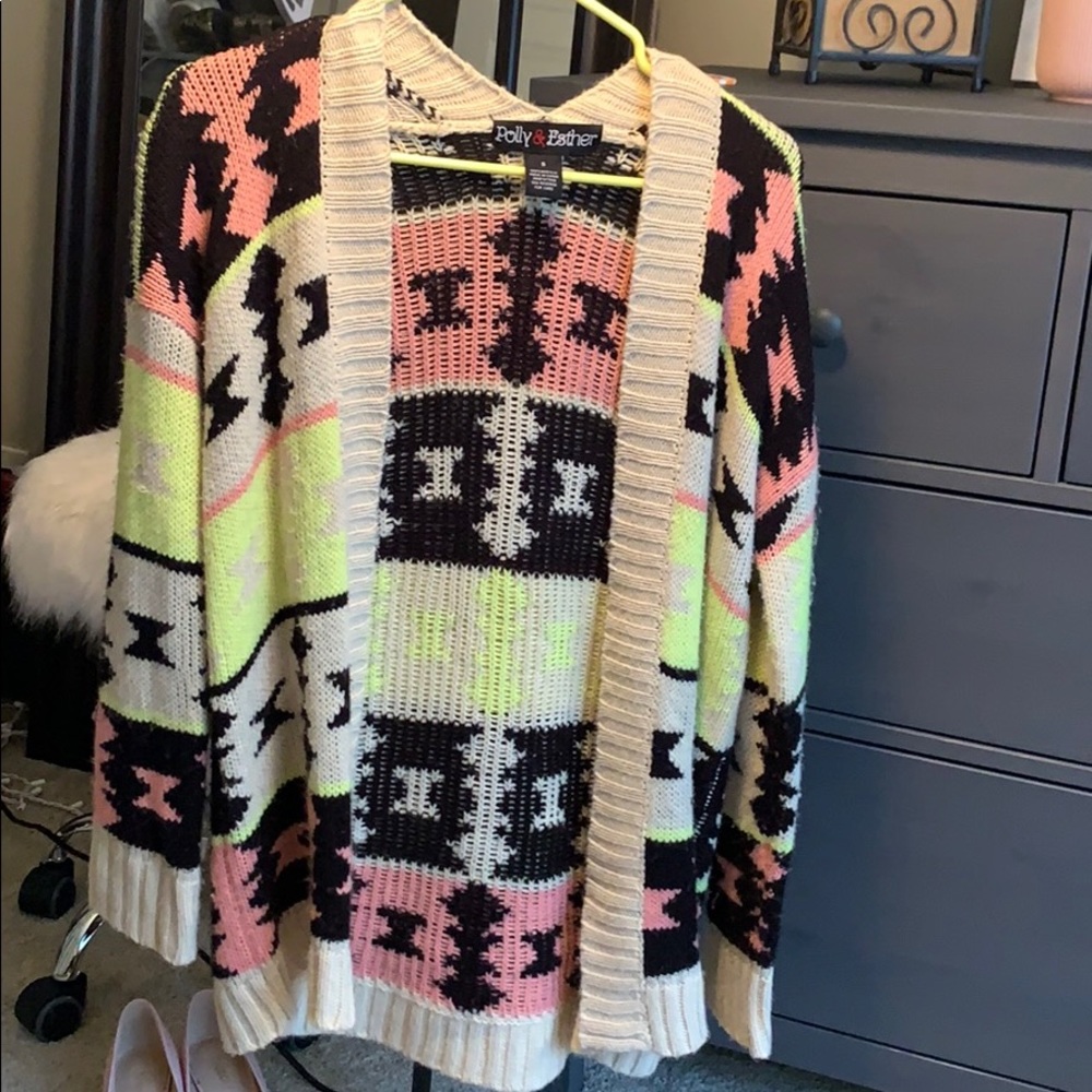 Aztec print cardigan